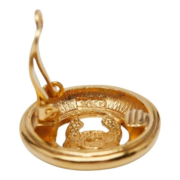 CHANEL Gold Logo Earrings - Picture 5 of 6